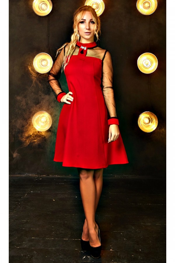 Нарядне плаття Ирма AD705802 красного цвета 