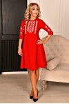 Платье с вышивкой Аврил AD708101 красного цвета 