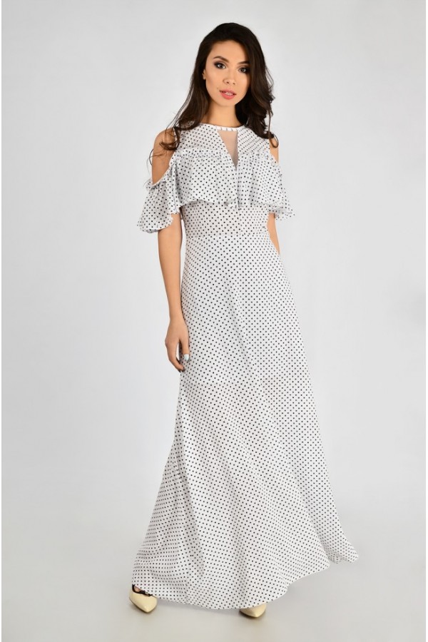 Довге  біле плаття LP320601 літо 2019