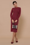 Осеннее теплое платье Габриела GL702201 бордового цвета