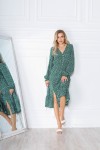 Трендовое  весеннее платье 2021 AL85602 зеленого цвета