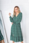 Трендовое  весеннее платье 2021 AL85602 зеленого цвета