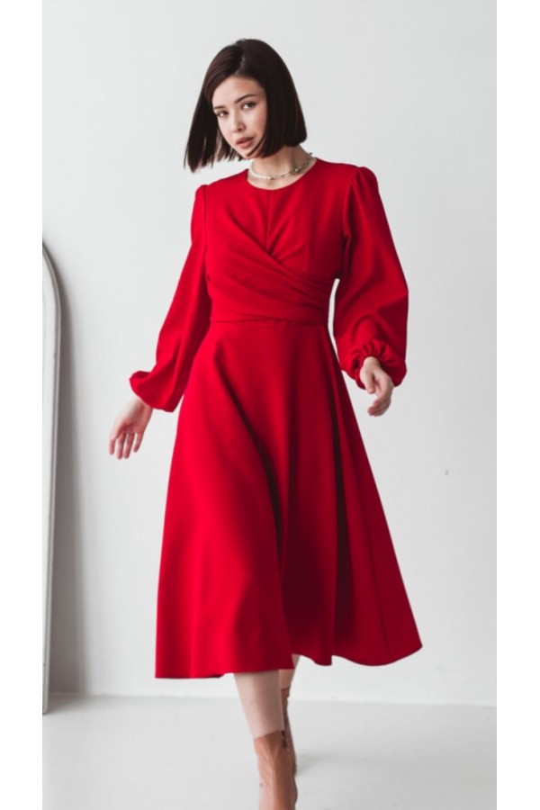 Стильное платье HK84001 цвет красный меди