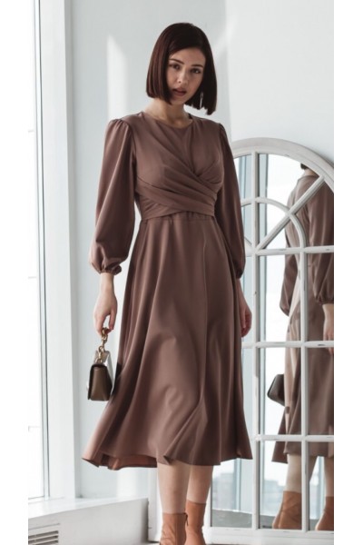 Изысканное платье HK84002 цвет коричневый