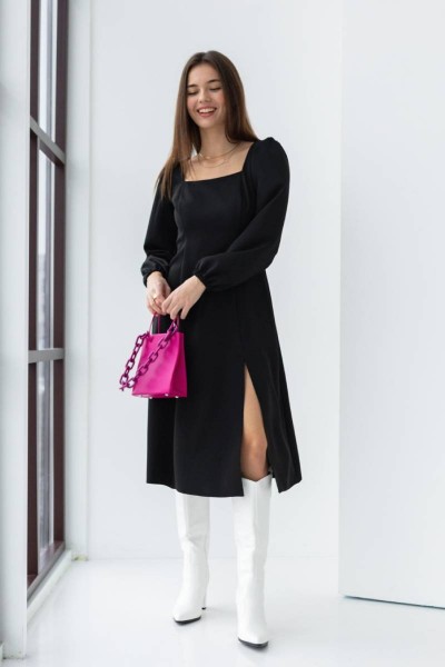 Черное нарядное платье  HK85001  