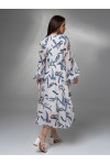 Великолепное нарядное шифоновое платье IS1461701 бело-синее