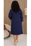 Шикарное нарядное платье свободного кроя 2024 большого размера LB251104 синий