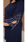 Шикарне нарядне плаття вільного крою 2024 великого розміру LB251104 синій