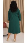Шикарное нарядное платье свободного кроя 2024 большого размера LB251102 зеленый