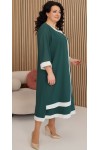 Шикарное нарядное платье свободного кроя 2024 большого размера LB241802 зеленый