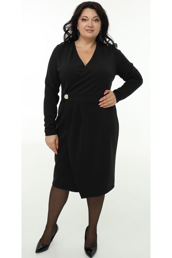 Нарядна сукня 2026 чорна на запах  LB274601