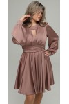 Вишукане плаття з атласу 2026 з пояском  LB275202 капучіно 