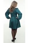Вишукане плаття з атласу 2026 з пояском  LB275203 смарагд