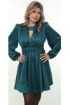 Вишукане плаття з атласу 2026 з пояском  LB275203 смарагд