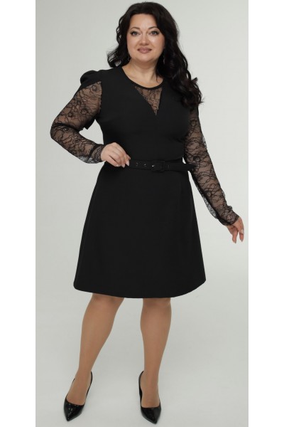 Нарядне плаття 2026  з поясом LB275602 чорна