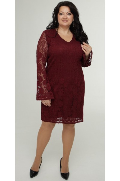 Нарядное платье 2026 кружево LB275901 бордо