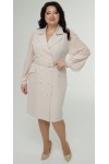 Теплое деловое платье, комплект 2026 большого размера LB270505 пудра