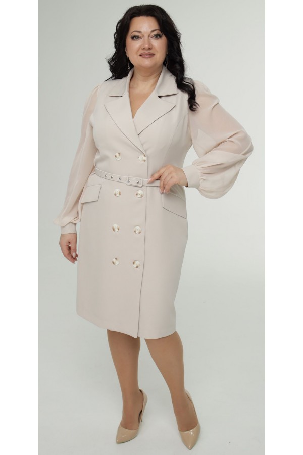 Теплое деловое платье, комплект 2026 большого размера LB270505 пудра