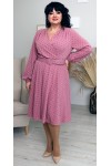 Платье из шелка нарядное новинка 2023 большого размера LB238703 розовая