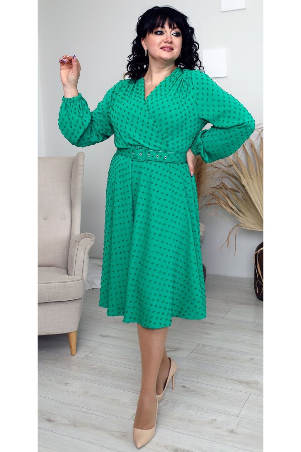 Идеальное коктельное платье сезона 2023 большого размера LB238704 зеленое