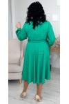 Платье из шелка нарядное новинка 2023 большого размера LB238704 зеленая