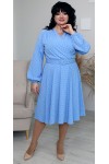 Платье из шелка нарядное новинка 2023 большого размера LB238705 голубая