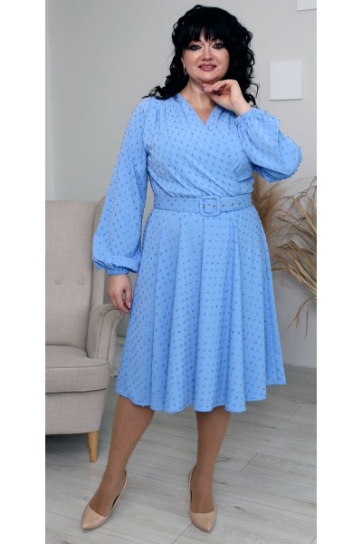 Идеальное коктельное платье сезона 2023 большого размера LB238705 голубое