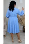 Платье из шелка нарядное новинка 2023 большого размера LB238705 голубая