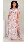 Плаття-сорочка 2024 з штапелю великого розміру LB244001 рожевий
