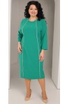 Платье нарядное 2024 из костюмной ткани большого размера LB252603 зеленое