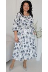 Изысканное нарядное платье 2024 большого размера LB253701 белый-цветы
