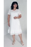 Платье из прошвы 2023 большого размера LB232901 белое