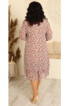 Платье шифоновое нарядное новинка 2023 большого размера LB239408 беж цветы