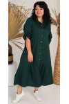 Платье из коттона большого размера новинка 2023 лето LB243102 зеленое