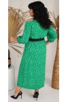 Платье длинное большого размера летнее новинка LB243201 зеленый