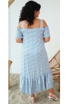 Платье большого размера летнее LB243301 голубой