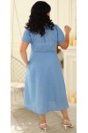 Платье из прошвы 2023 большого размера LB240703 голубое