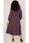 Шикарна сукня 2024 з  шпателю великого розміру LB256001 чорно-фіолетові квіти