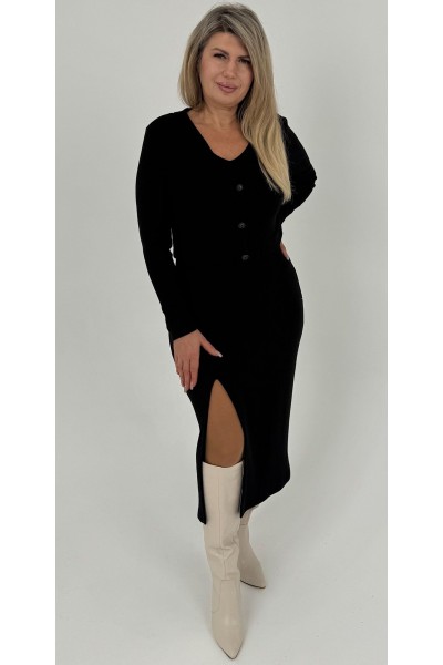 Зимнее платье 2025 большого размера LB270603 черный