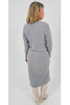 Теплое деловое платье 2025 большого размера LB270601 серый