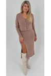 Теплое деловое платье 2025 большого размера LB270602 беж