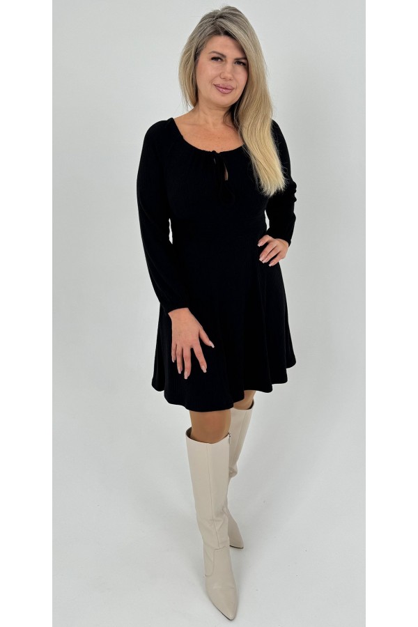 Тепла ділова сукня 2025 великого розміру LB270603 чорний