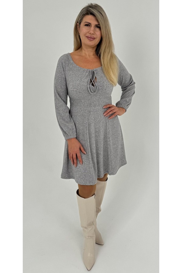 Тепла ділова сукня 2025 великого розміру LB270802 сірий