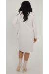 Теплое деловое платье 2025 большого размера LB271503 беж