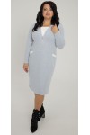 Тепла ділова сукня 2025 великого розміру LB271603 синій