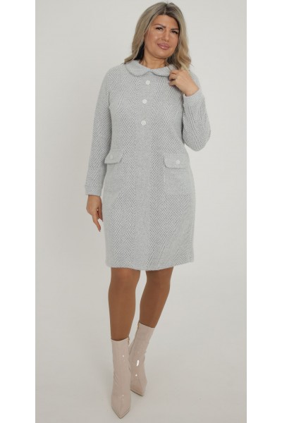 Зимове плаття 2025  великого розміру LB271701 чорна   Зимове плаття 2025  великого розміру LB271701 чорна