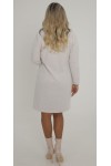 Теплое деловое платье 2025 большого размера LB271703 беж Теплое деловое платье 2025 большого размера LB271703 беж
