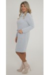 Тепла ділова сукня 2025 великого розміруLB271702 блакитна
