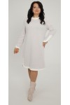 Теплое деловое платье 2025 большого размера LB271803 беж