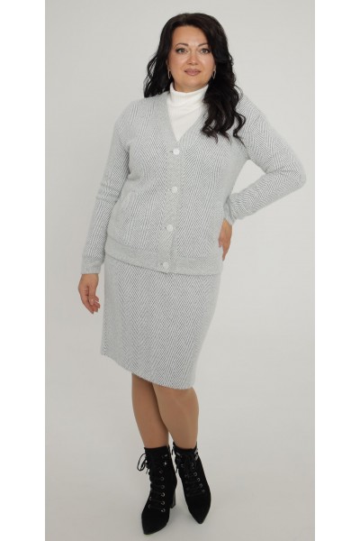 Зимовий костюм ангорка 2025 великого розміру LB272001 чорна  